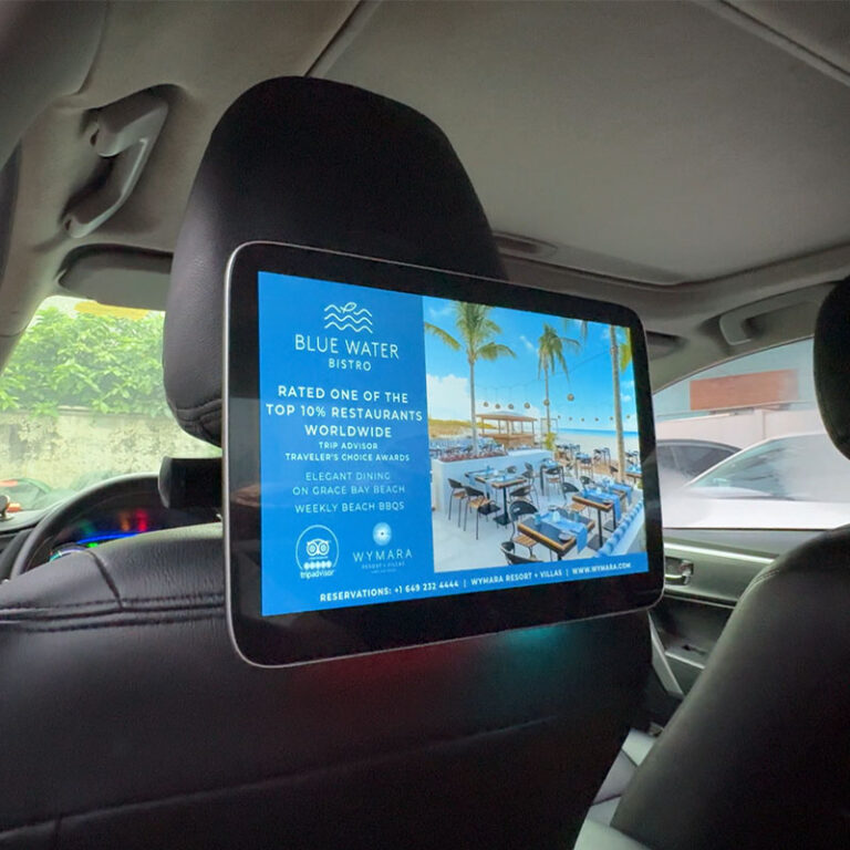taxi headrest advertising display
