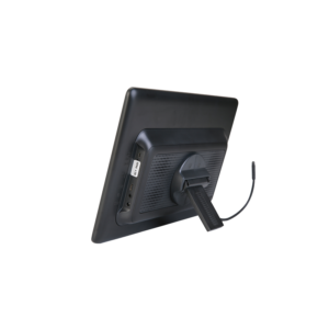Side view of a slim 12.2 inch taxi LCD advertising display with a modern design.