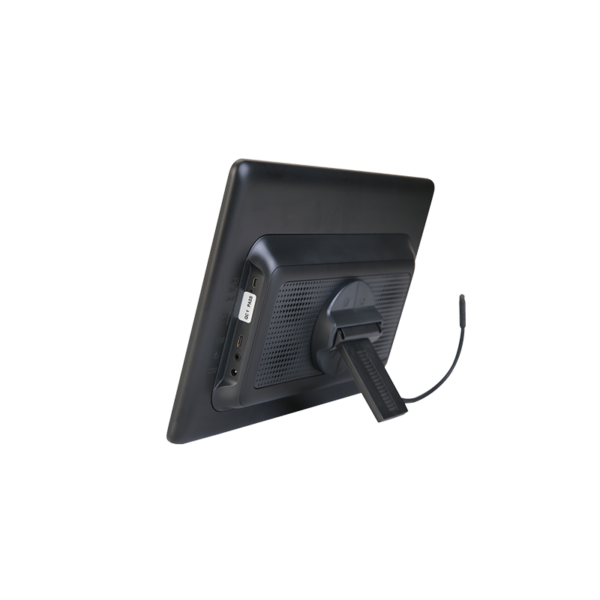Side view of a slim 12.2 inch taxi LCD advertising display with a modern design.