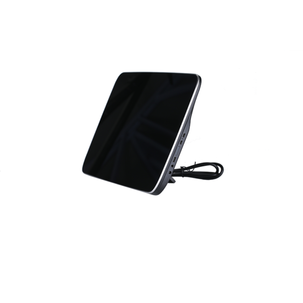11.6 Inch Taxi LCD Display Side View Side view of a slim 11.6 inch taxi LCD advertising display.