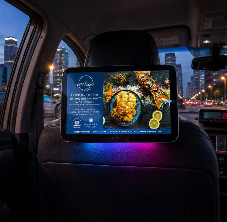 taxi rear seat display