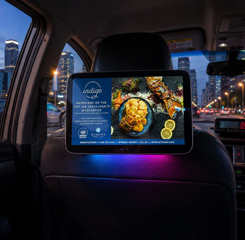 taxi rear seat display