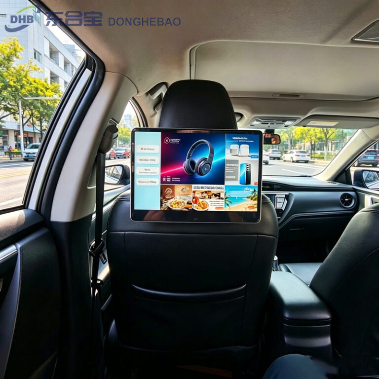 Rear seat advertising system CMS for taxi advertising display management