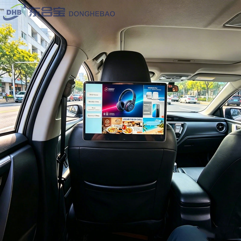 Rear seat advertising system CMS for taxi advertising display management